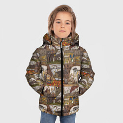 Куртка зимняя для мальчика Рисунки коллаж, цвет: 3D-светло-серый — фото 2