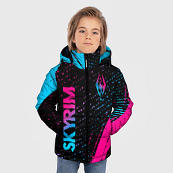 Куртка зимняя для мальчика Skyrim - neon gradient: надпись, символ, цвет: 3D-черный — фото 2