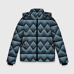 Зимняя куртка для мальчика Черные синие объемные ромбы