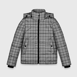 Куртка зимняя для мальчика Клетка серая, цвет: 3D-черный