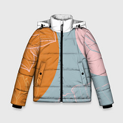 Куртка зимняя для мальчика Минималистичный лотос, цвет: 3D-черный