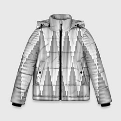 Куртка зимняя для мальчика Серые длинные ромбы, цвет: 3D-черный