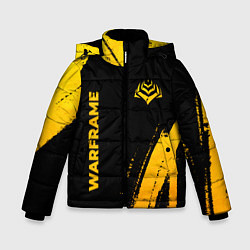 Куртка зимняя для мальчика Warframe - gold gradient: надпись, символ, цвет: 3D-черный
