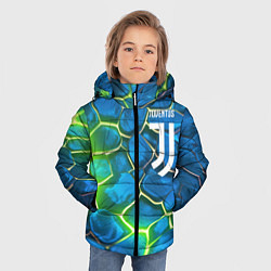 Куртка зимняя для мальчика Juventus blue green neon, цвет: 3D-красный — фото 2