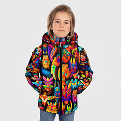 Куртка зимняя для мальчика Мифические монстрики, цвет: 3D-светло-серый — фото 2