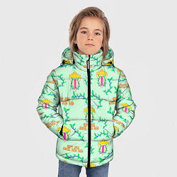 Куртка зимняя для мальчика Я подарок для мамы и папы - текст паттерн, цвет: 3D-светло-серый — фото 2