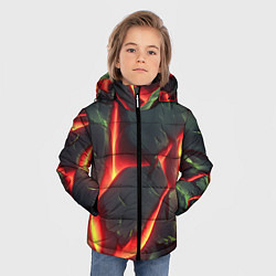 Куртка зимняя для мальчика Красные плиты с лавой, цвет: 3D-светло-серый — фото 2