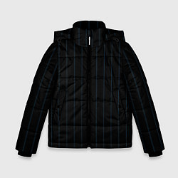 Куртка зимняя для мальчика Чёрно-синий полосатый, цвет: 3D-черный