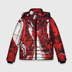 Куртка зимняя для мальчика Красная комната киберпанк, цвет: 3D-красный