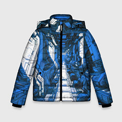 Куртка зимняя для мальчика Синяя комната киберпанк, цвет: 3D-черный