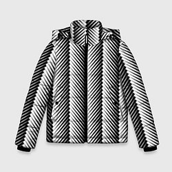 Куртка зимняя для мальчика Геометрический узор в елочку, цвет: 3D-черный