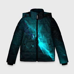 Куртка зимняя для мальчика Голубое свечение в космосе, цвет: 3D-светло-серый
