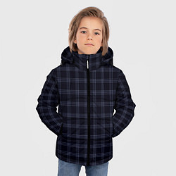 Куртка зимняя для мальчика Тёмно-синий клетчатый, цвет: 3D-черный — фото 2