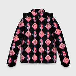 Зимняя куртка для мальчика Клеточка black pink