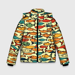 Зимняя куртка для мальчика Стайка рыбок
