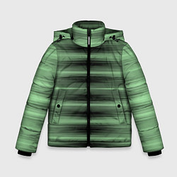 Куртка зимняя для мальчика Зеленый полосатый градиент, цвет: 3D-светло-серый
