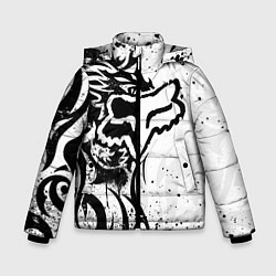 Куртка зимняя для мальчика Fox motocross - белый дракон, цвет: 3D-светло-серый