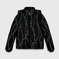 Куртка зимняя для мальчика Чёрный с кривыми линиями, цвет: 3D-черный