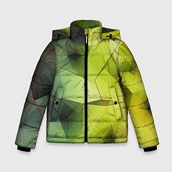 Куртка зимняя для мальчика Зеленая текстура объемная, цвет: 3D-светло-серый