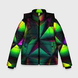 Зимняя куртка для мальчика Зеленый калейдоскоп абстракция
