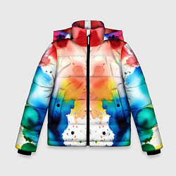 Зимняя куртка для мальчика Цветная монотипия - поп-арт