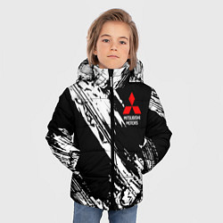 Куртка зимняя для мальчика Mitsubishi - белый пятна, цвет: 3D-черный — фото 2