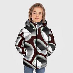 Куртка зимняя для мальчика Объемная сеть, цвет: 3D-черный — фото 2