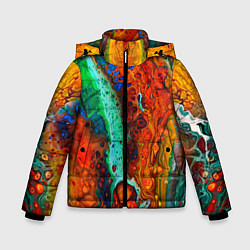Куртка зимняя для мальчика Каскад красок, цвет: 3D-черный