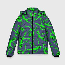 Куртка зимняя для мальчика Инопланетяне паттерн, цвет: 3D-светло-серый