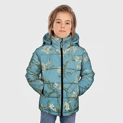 Куртка зимняя для мальчика Цветущие ветки миндаля - картина ван Гога, цвет: 3D-черный — фото 2