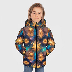 Куртка зимняя для мальчика Фантастические звезды узор, цвет: 3D-светло-серый — фото 2