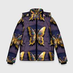 Зимняя куртка для мальчика Золотая бабочка паттерн