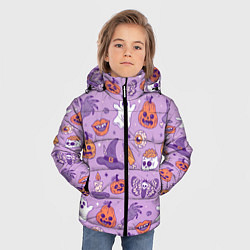 Куртка зимняя для мальчика Halloween pattern арт, цвет: 3D-красный — фото 2