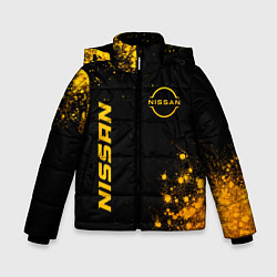 Зимняя куртка для мальчика Nissan - gold gradient: надпись, символ