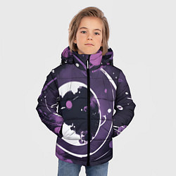 Куртка зимняя для мальчика Фиолетовый космос - нейросеть, цвет: 3D-черный — фото 2