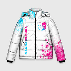 Куртка зимняя для мальчика Danganronpa neon gradient style: надпись, символ, цвет: 3D-черный