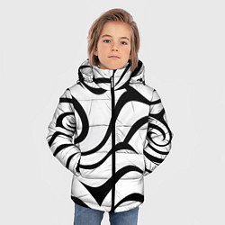 Куртка зимняя для мальчика Анималистическая абстракция зебры, цвет: 3D-черный — фото 2