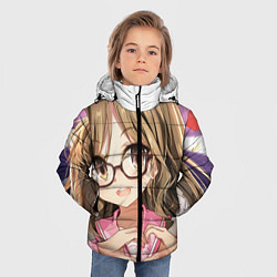 Куртка зимняя для мальчика Аниме тян, цвет: 3D-светло-серый — фото 2