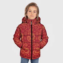 Куртка зимняя для мальчика Dragon red pattern, цвет: 3D-черный — фото 2