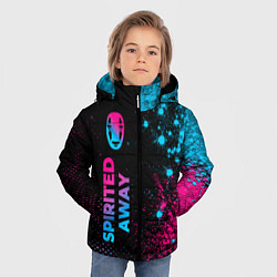 Куртка зимняя для мальчика Spirited Away - neon gradient: по-вертикали, цвет: 3D-черный — фото 2