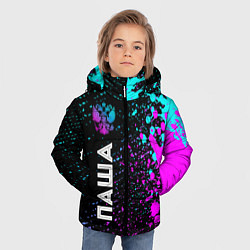 Куртка зимняя для мальчика Паша и неоновый герб России: по-вертикали, цвет: 3D-черный — фото 2