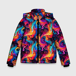 Зимняя куртка для мальчика Разноцветные разные волны разводы