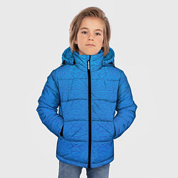 Куртка зимняя для мальчика Переливающаяся абстракция голубой, цвет: 3D-черный — фото 2