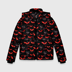 Куртка зимняя для мальчика Летучие мыши на Хеллоуин, цвет: 3D-светло-серый