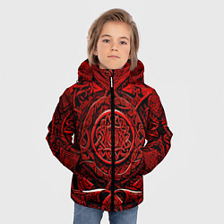 Куртка зимняя для мальчика Скандинавский орнамент викингов, цвет: 3D-черный — фото 2