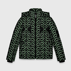 Куртка зимняя для мальчика Неоновая кибер-кольчуга зелёная, цвет: 3D-красный