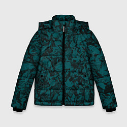 Куртка зимняя для мальчика Текстура каменная тёмно-зелёный, цвет: 3D-черный