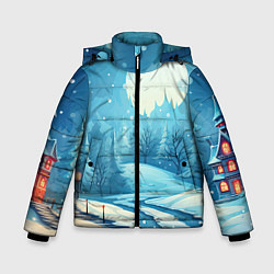 Зимняя куртка для мальчика Новогодний пейзаж природа
