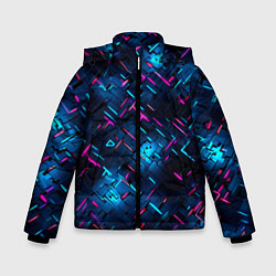 Куртка зимняя для мальчика Неоновая сталь cyberpunk, цвет: 3D-черный