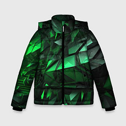 Куртка зимняя для мальчика Green abstract, цвет: 3D-черный